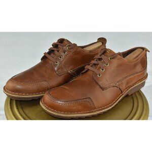 Clarks Men's Dress Shoes Size 11 M Brown Leather Moc Toe Casual Lace Up Oxford